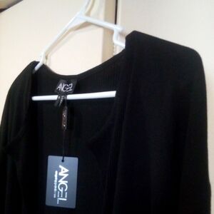 Angel Black Open Front Cardigan